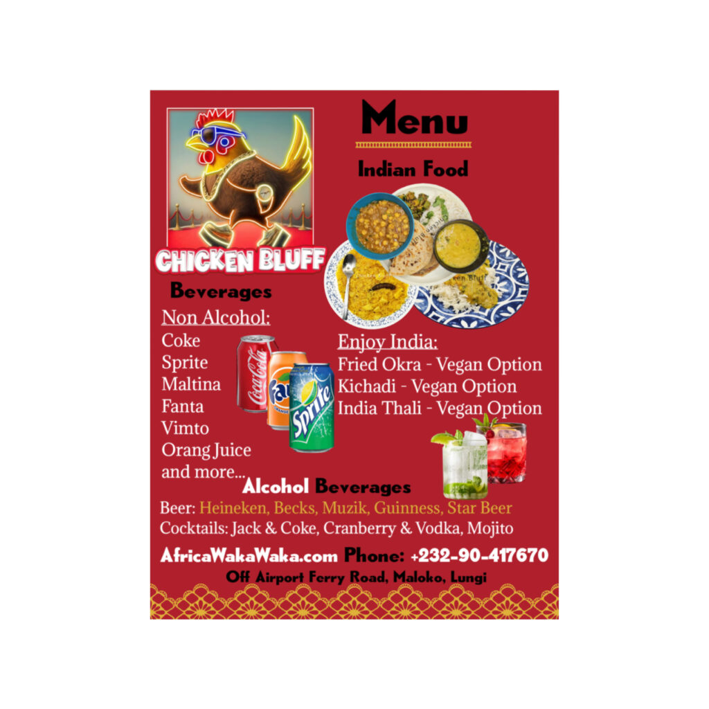 Chicken Bluff Menu Page 2